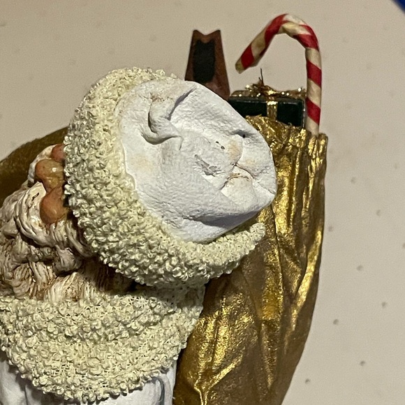 Possible Dreams Clothtiques Old World Santa  10” Tall White/Gold - Picture 6 of 8